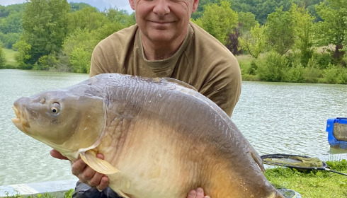 A 26 lb 7 oz carp from Mas Bas Main Lake, Matthew Fox, May 2024