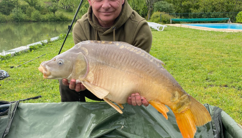 A 31 lb 4 oz carp from Mas Bas Main Lake, Matthew Fox, May 2024