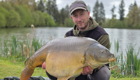 A 53 lb carp from Mystique, Lawrence Boys, Apr 2025
