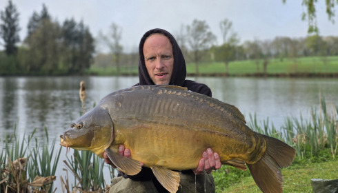 A 34 lb carp from Mystique, Marin Simunic, Apr 2025