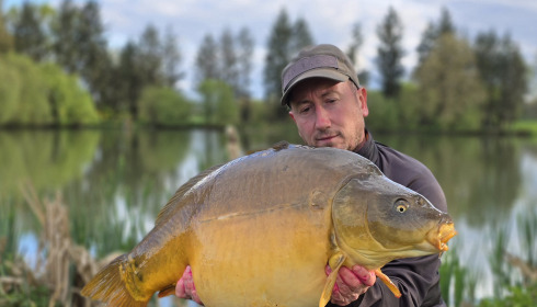 A 40 lb carp from Mystique, Lawrence Boys, Apr 2025