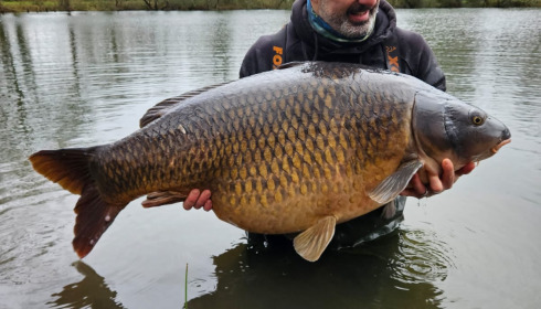 A 67 lb carp from Old Oaks, Justin Marshall, Jan 2025