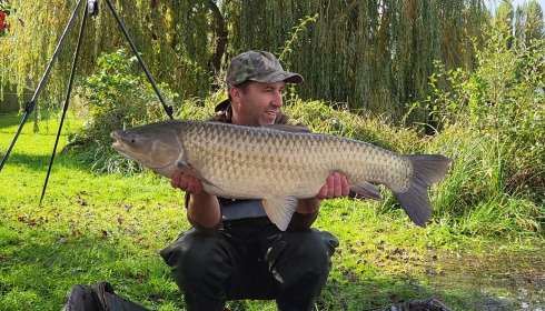 A 28 lb fish from Seigneurie, grass carp, Oct 2024