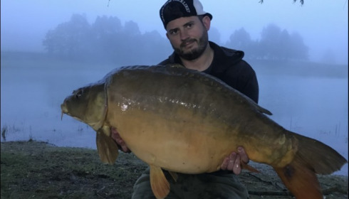 A 41 lb 8 oz carp from Beaurepaire, Jun 2019