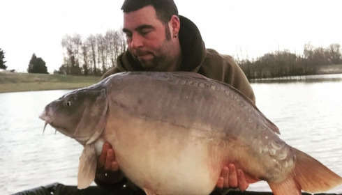 A 38 lb carp from Beaurepaire, Thomas Clark, Feb 2017