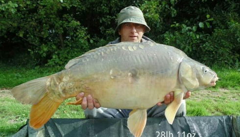 A 28 lb 11 oz carp from Beaurepaire, Dean Thomson, Sep 2013