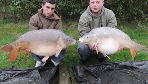 A carp from Beaurepaire, 34.08 and a 32lb Barry cogger, Oct 2012