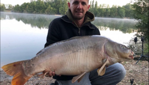A 36 lb carp from Blue Lake, Vypas Padorys, Aug 2018