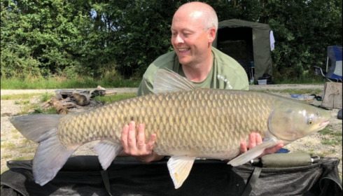 A 37 lb 7 oz grass carp from Blue Lake, Darren Tingle, Jun 2019