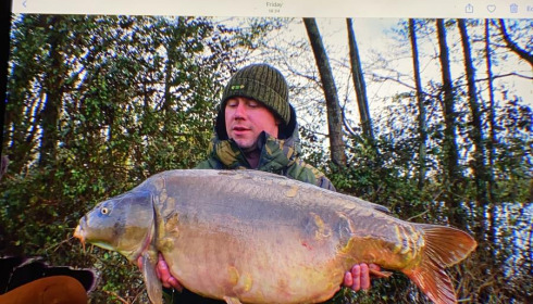 A 38 lb 4 oz fish from Blue Lake, 38 mirror, Apr 2022