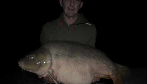 A 39 lb 9 oz carp from Blue Lake, Vypas Padorys, Aug 2018