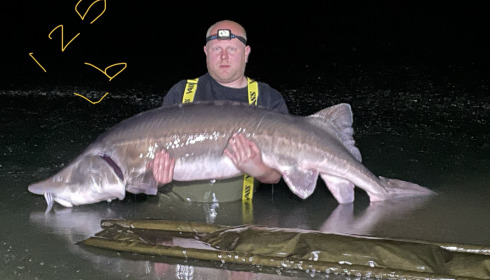 A 99 lb 15 oz sturgeon from Blue Lake, James Upton, May 2023