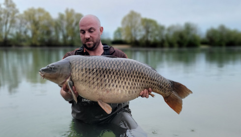 A 42 lb 2 oz carp from Blue Lake, Darren Lalley, Apr 2023