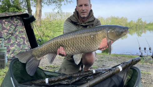 A 41 lb 5 oz grass carp from Blue Lake, Darren Pratt-Hoad, May 2023