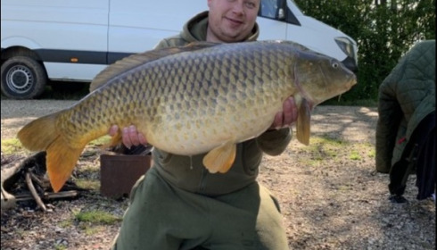 A 34 lb 8 oz carp from Blue Lake, Algimantas Raila, May 2019