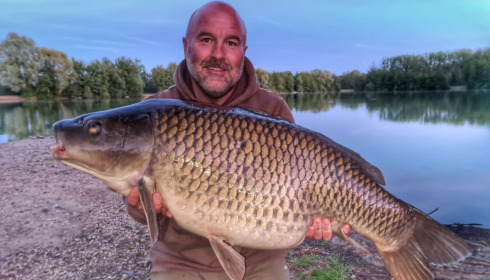 A 45 lb 8 oz carp from Blue Lake, James Winnington, May 2022