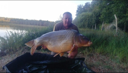 A 61 lb 15 oz carp from Boux, Sep 2019