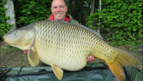 A 56 lb 8 oz carp from Boux, May 2019