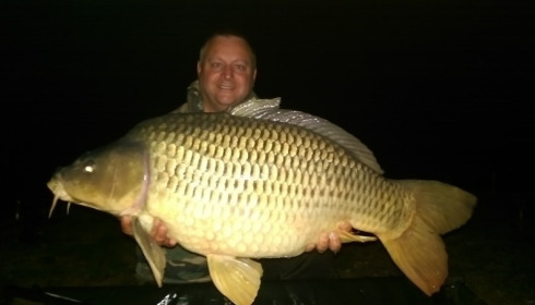 A 42 lb 14 oz carp from Brie, Oct 2015