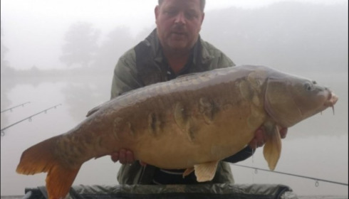 A 36 lb 8 oz carp from Brie, Aug 2019