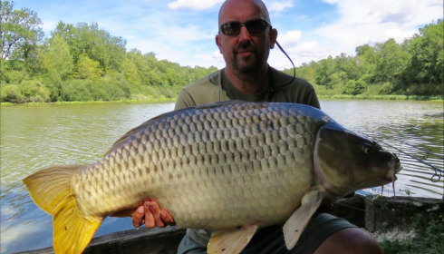 A 39 lb carp from Brie, Lance Andrews-Mason, Aug 2019