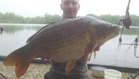 A 34 lb 6 oz carp from Brocard Large, May 2013