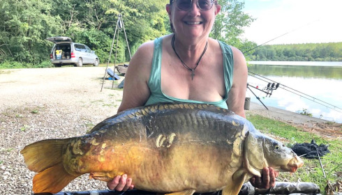 A 35 lb fish from Brocard Large, Mirror, Jul 2023