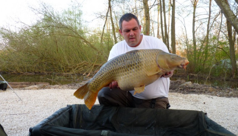 A 38 lb 5 oz carp from Brocard Large, Apr 2013
