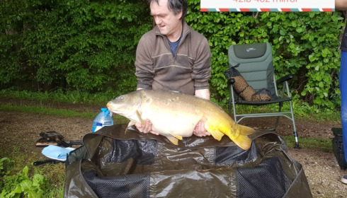 A 42 lb 4 oz carp from Brocard Large, Steve Barker, May 2017