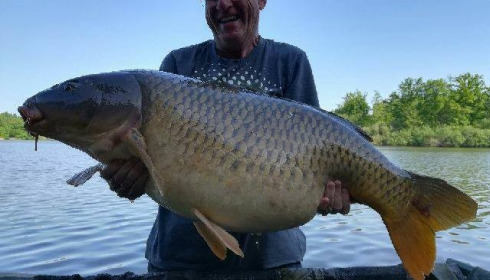 A 55 lb 4 oz carp from Brocard Large, Swim 12, May 2018