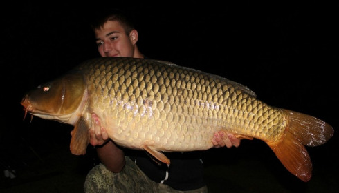A 43 lb carp from Brocard Small, Sören & Alex, Aug 2014