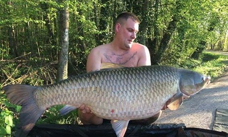 A 66 lb grass carp from Brocard Small, Swim 2, Apr 2017