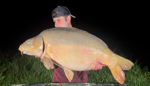 A 42 lb 13 oz fish from Cailleaux, This broke the 39lb PB 40 mins after recasting on the same spot, Aug 2023