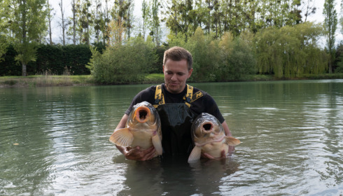 A 43 lb carp from Deux Iles, Bruno, May 2021
