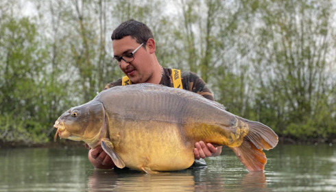 A 42 lb carp from Deux Iles, Gautier, May 2021