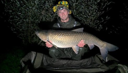A 41 lb grass carp from Deux Iles, Mar 2019