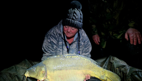A 30 lb 10 oz carp from Deux Iles, Tracy Rock, Feb 2023