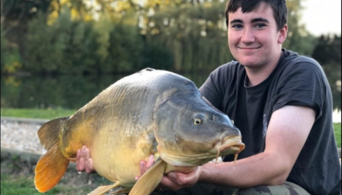 A 26 lb 4 oz carp from Deux Iles, Oct 2019