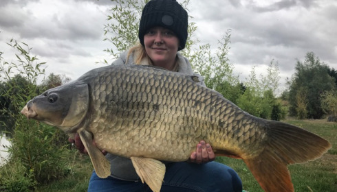 A 27 lb 8 oz carp from Deux Iles, Rebecca Long, Jul 2017