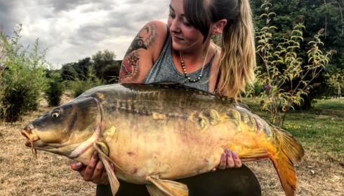 A 34 lb 8 oz carp from Deux Iles, Rebecca Long, Jul 2017