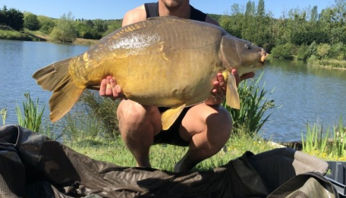 A 35 lb carp from Deux Iles, Jun 2019
