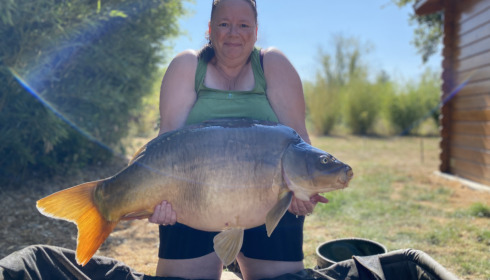 A 38 lb 8 oz carp from Deux Iles, Andrea Mitchell, Aug 2022
