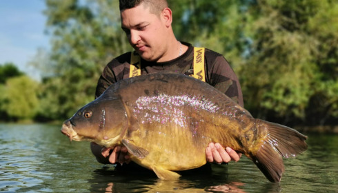 A 29 lb 7 oz carp from Deux Iles, Gautier, Jun 2021