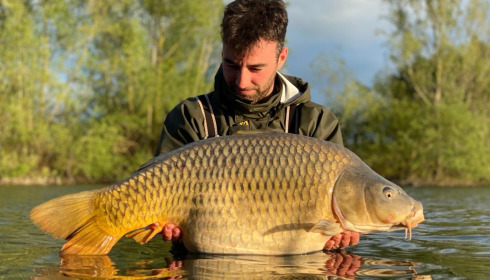 A 35 lb carp from Deux Iles, Julien, Jun 2021