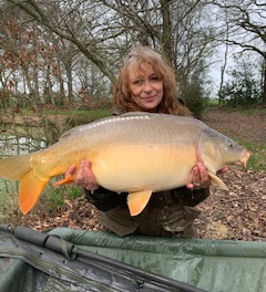 A 31 lb 6 oz carp from Eau De Vie North, Mar 2022