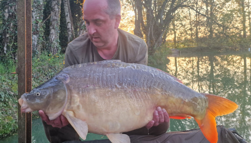 A 34 lb fish from Eau De Vie North, Mirror Carp, Apr 2023