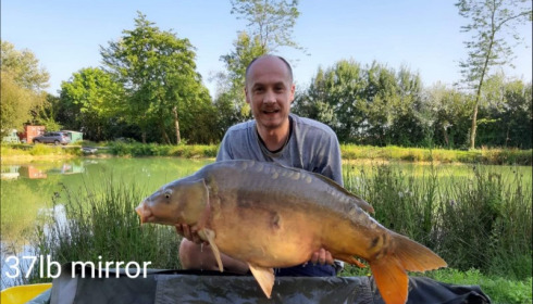 A 37 lb 3 oz carp from Eau De Vie South, Adrian, Aug 2019