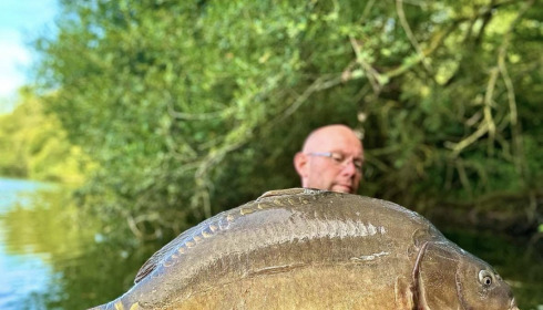 A 44 lb carp from Emeraude, Aug 2023
