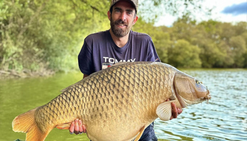 A 66 lb carp from Emeraude, Maxime, Jul 2023