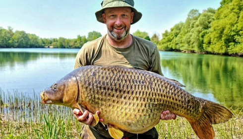 A 52 lb carp from Evaro, May 2022